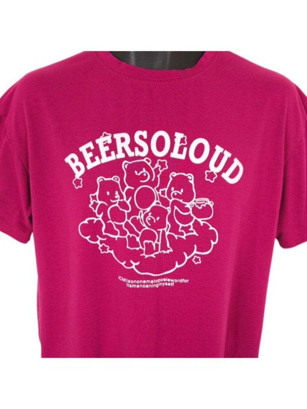 Cloud Of Bears T Shirt Womens Size XL Hot Pink Cute Lost In Translation